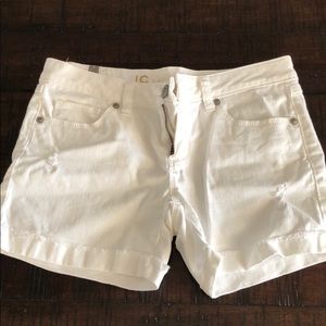 LC white jean shorts